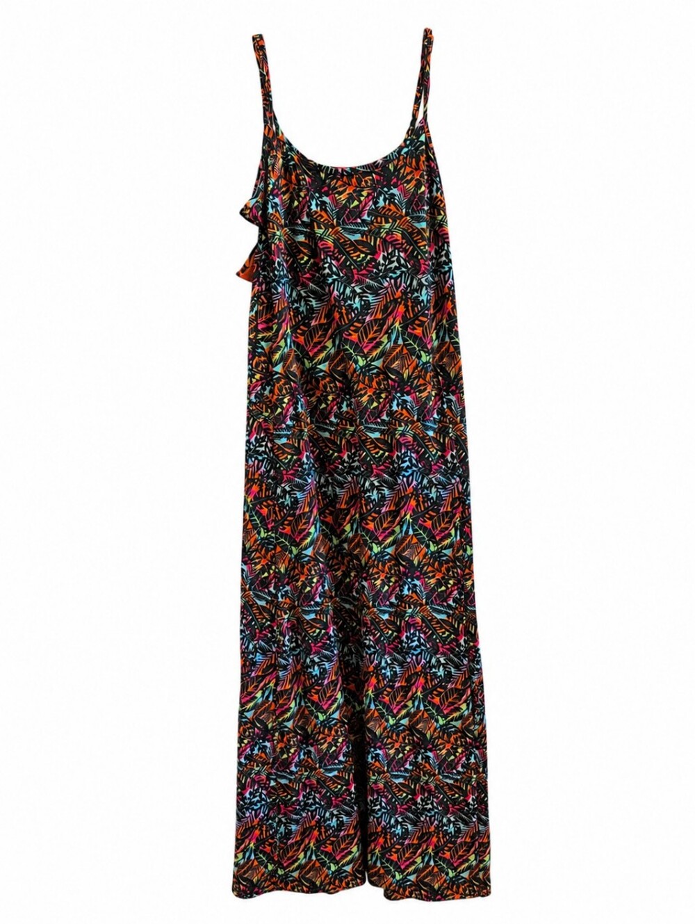 Women's Tropical Leaf Print Maxi Dress Sleeveless Summer Beach Vacation BohoWome